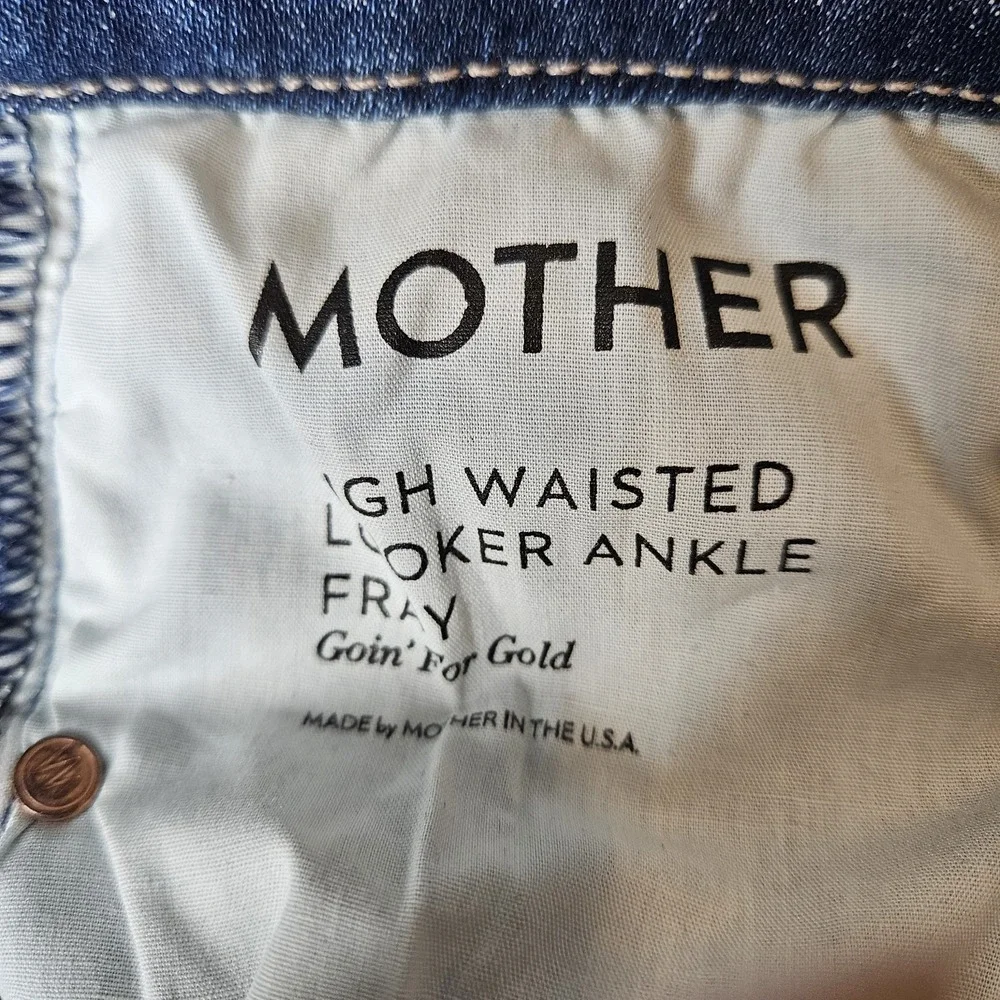 MOTHER Blue Cropped Ankle Jeans